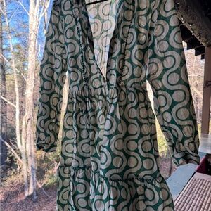 Zara Green Patterned Women's Dress
